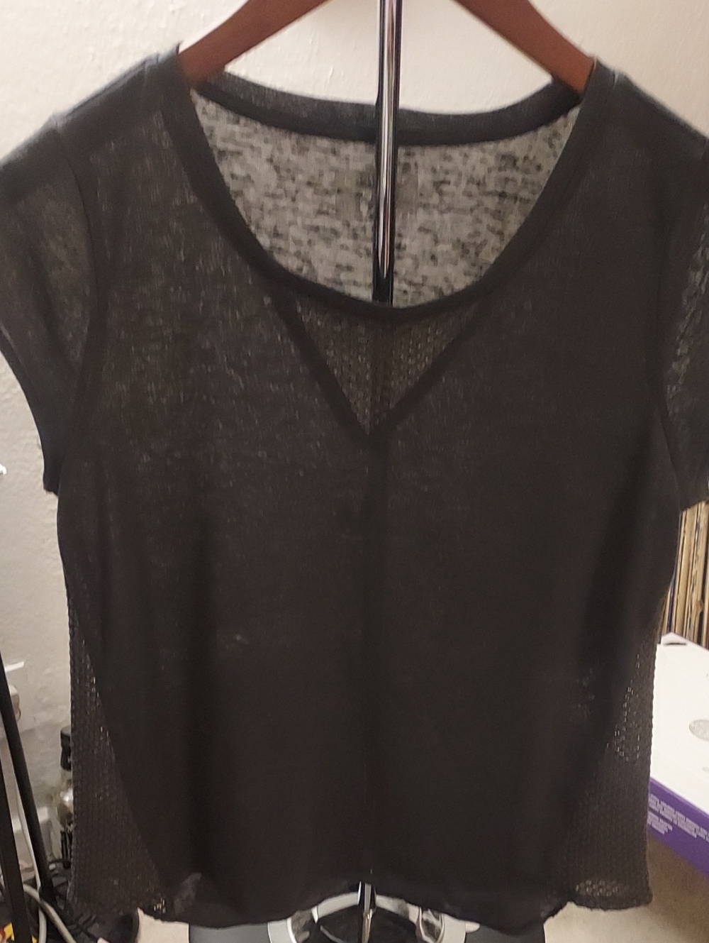 Converse Black Sheer Short Sleeve Tee